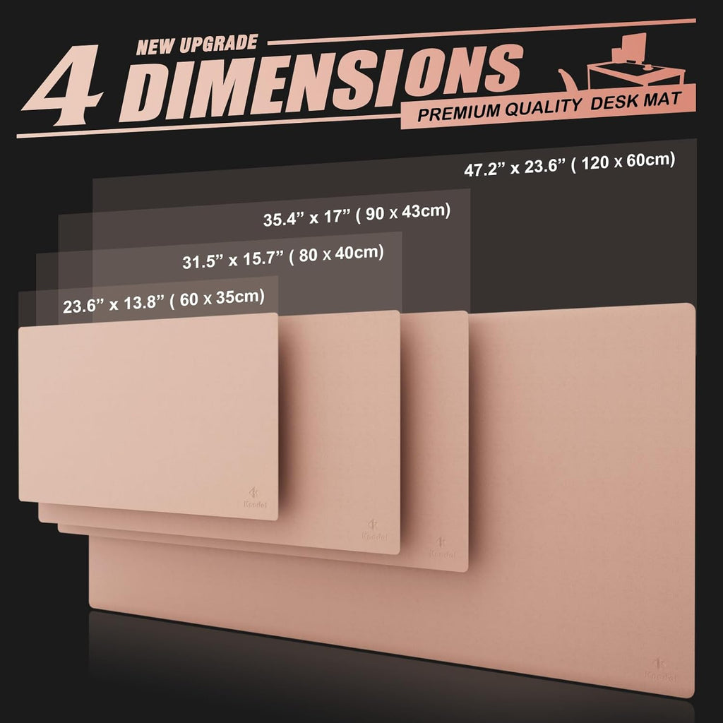 Large Office Desk Mat, Leather Mouse Pad (31.5"X15.7", Pink)
