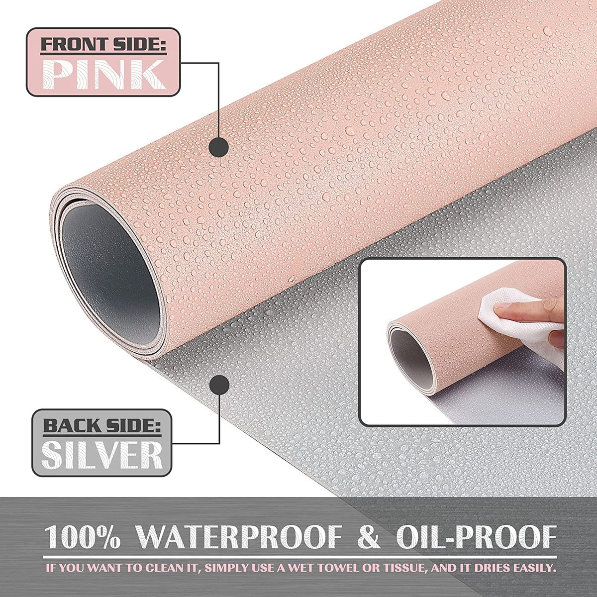 Large Office Desk Mat, Leather Mouse Pad (31.5"X15.7", Pink)